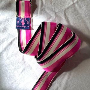 CK Bradley Pink, black and white ribbon belt size large